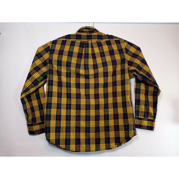 06U.S. Polo Assassin Men's XL Button Down Long Sleeve Navy & Yellow Stripe Shirt - Picture 4 of 6